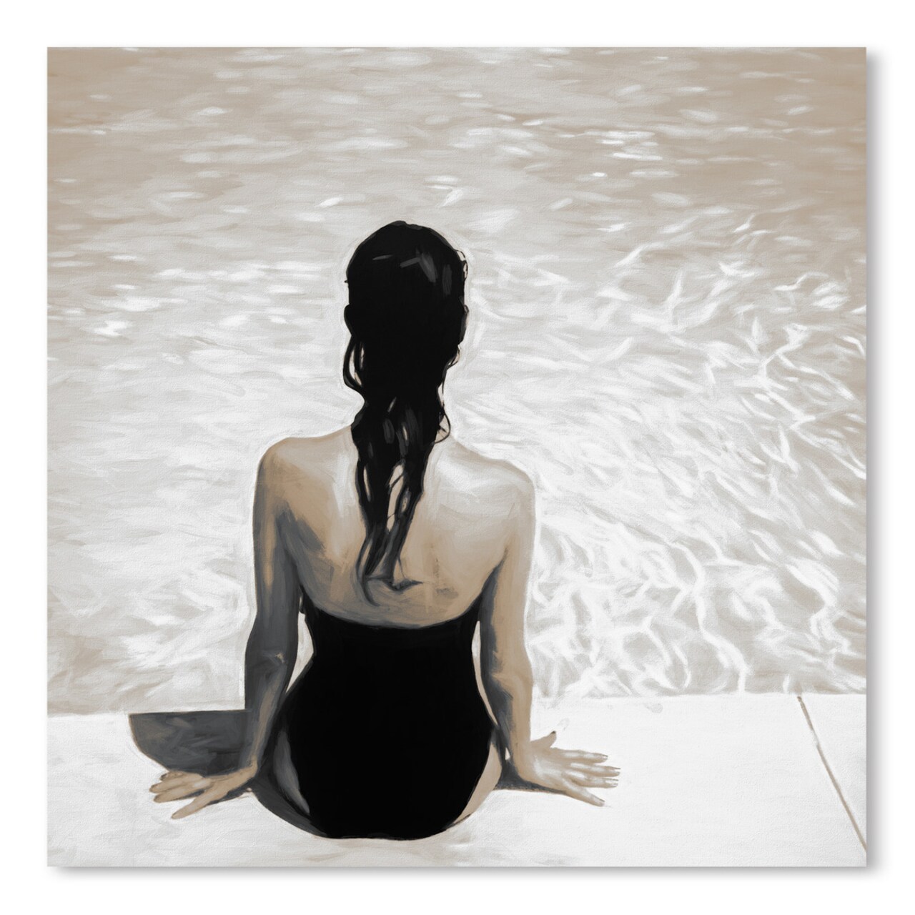By the Pool Sepia II by Chaos &#x26; Wonder Design - 10&#x22;x10&#x22; Poster Art Print - Americanflat